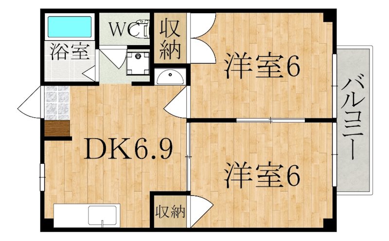 エミール指柳 202号室 間取り
