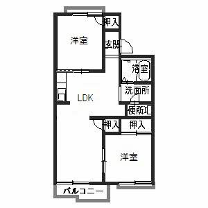 ハイタウニィ 202号室 間取り