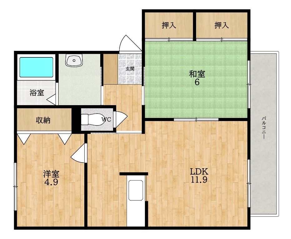 レスパス　デュルポ堀内　Ａ 間取り