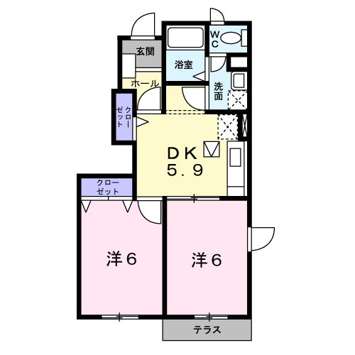 サンタローザ 101号室 間取り