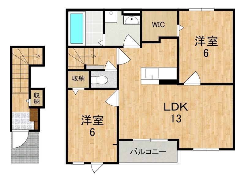 クレメント木津宮ノ内Ａ 205号室 間取り