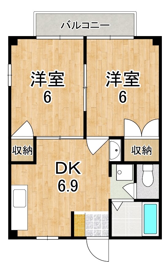 シャトレー富堂 201号室 間取り
