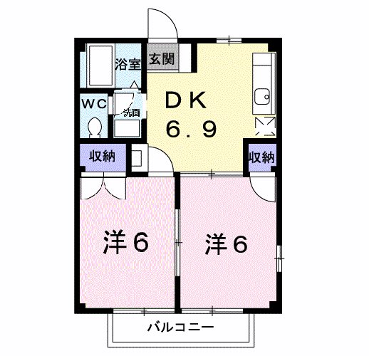 シャトレー富堂 201号室 間取り