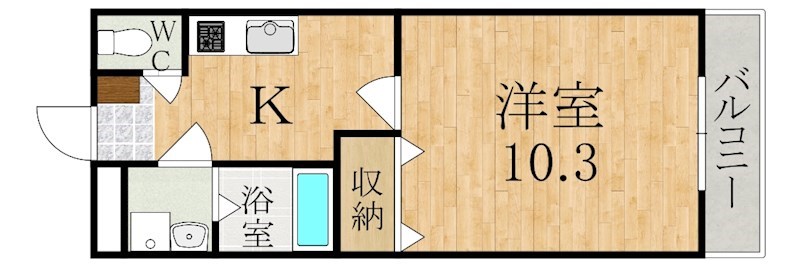 ＷＩＮＧ　ＨＯＵＳＥ 103号室 間取り