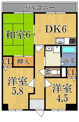 サンシャイン一番館 205号室 間取り