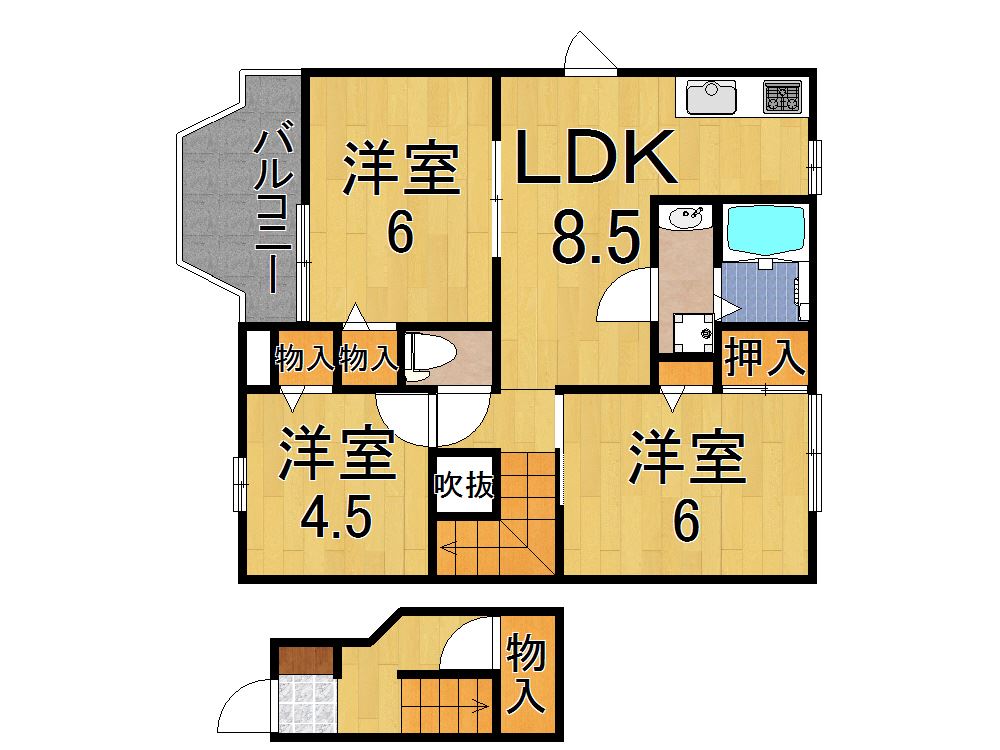 ヴィラ平城 202号室 間取り