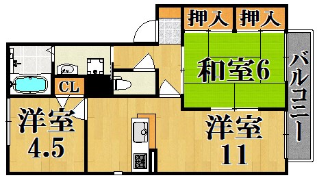グランパルク 201号室 間取り