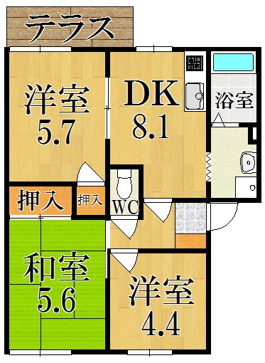 フローラル神宮東 103号室 間取り