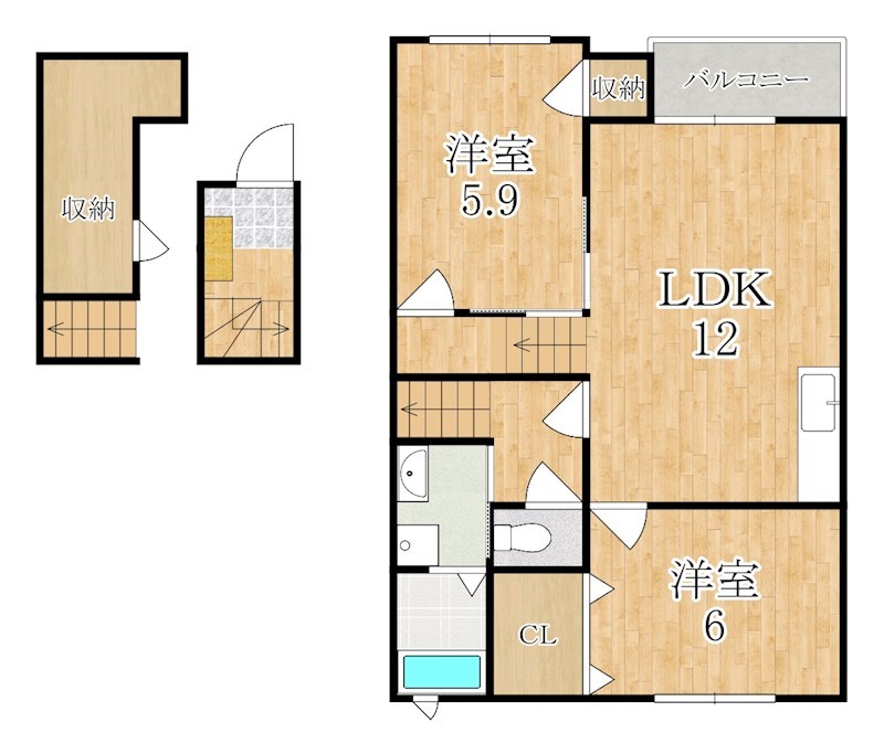 フレグランス 201号室 間取り