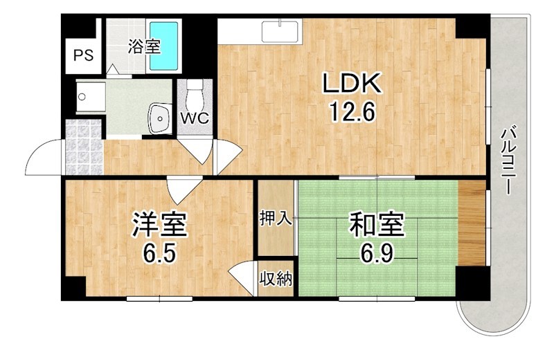 メゾン若草 207号室 間取り