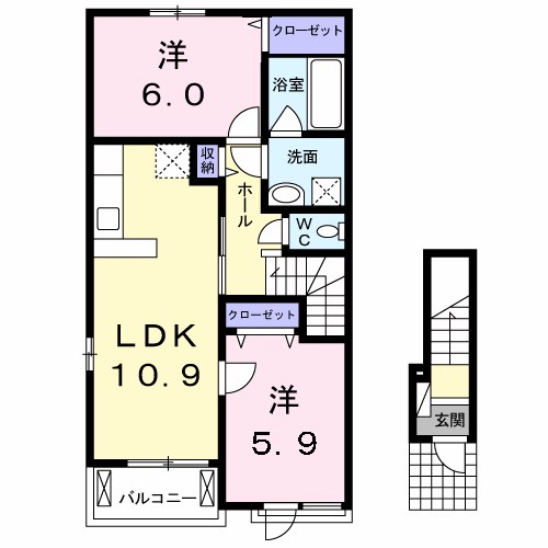モデルノ・ソーレ 201号室 間取り