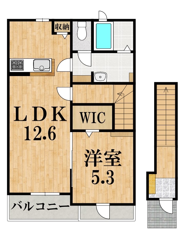 エヴァ　グリーン　ヴィラⅠ 201号室 間取り