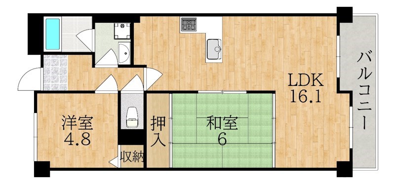 ネオハイツ富雄 708号室 間取り