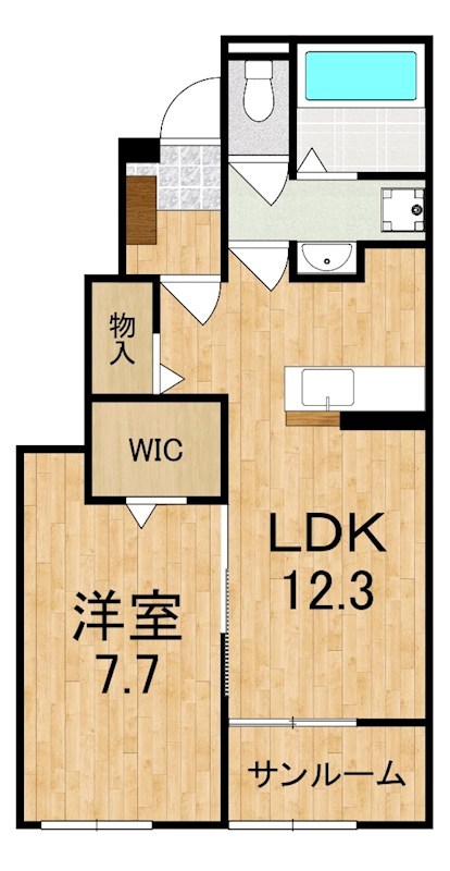 プリュニエ　キャトル 102号室 間取り