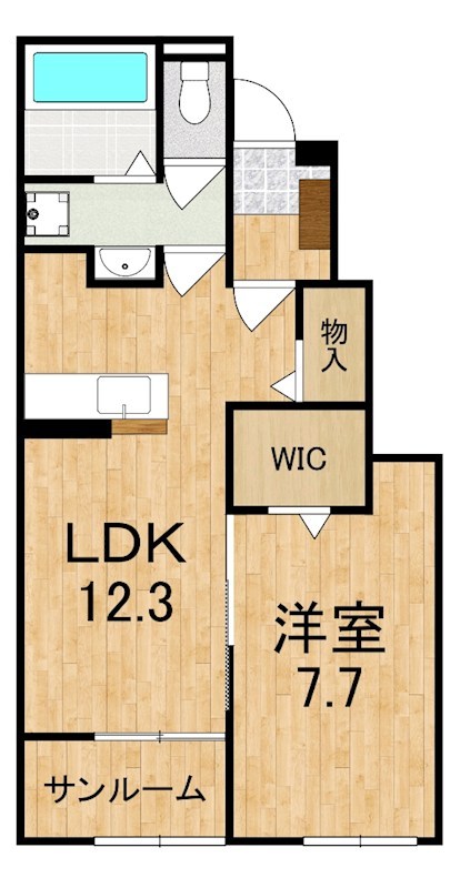 プリュニエ　キャトル 105号室 間取り