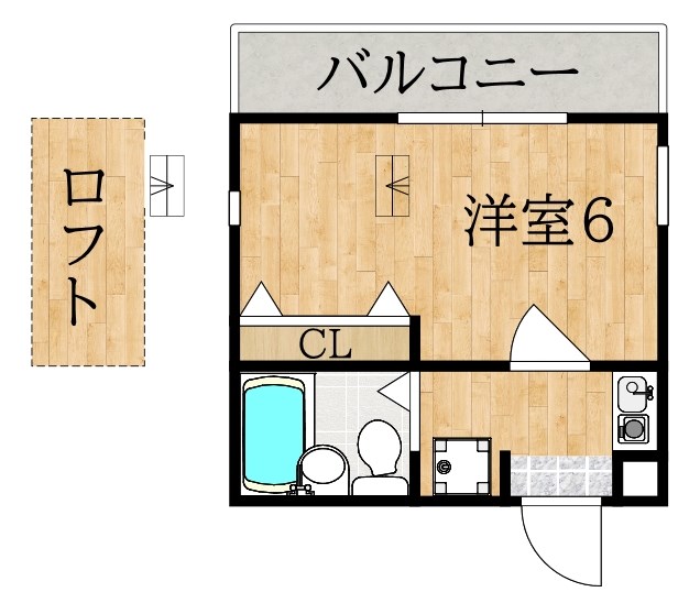 シティパレス学園前Ｐ-７ 306号室 間取り