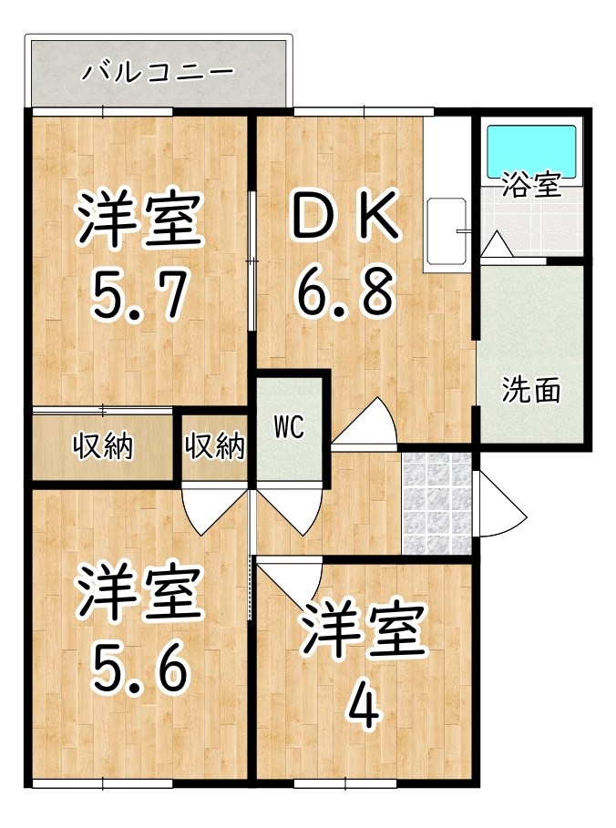シャトーエクレールＣ 102号室 間取り