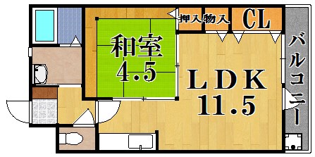 宮ノ裏ハイツ 106号室 間取り