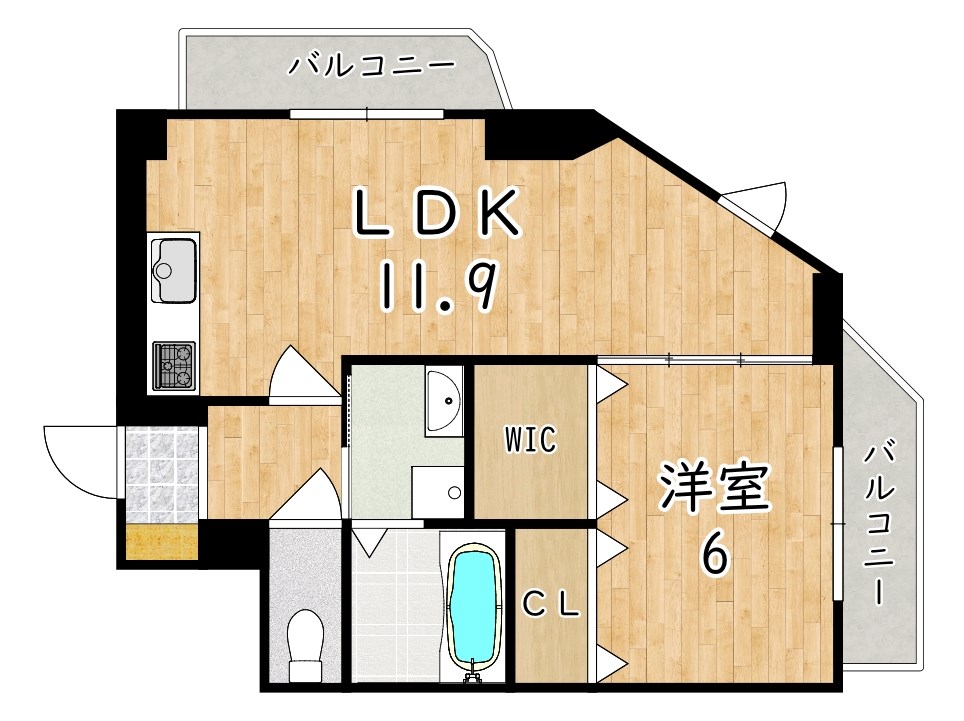 アンタレス五位堂 601号室 間取り