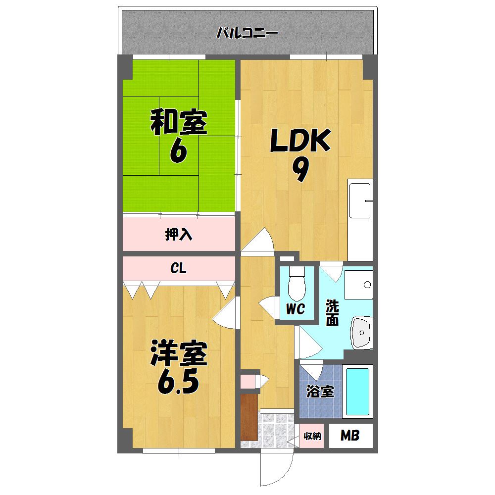 メープルコート中村Ⅱ 206号室 間取り
