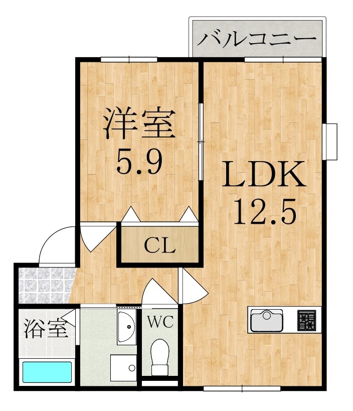 エクセル青垣　A 101号室 間取り
