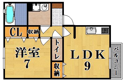 エトワール州見台 102号室 間取り