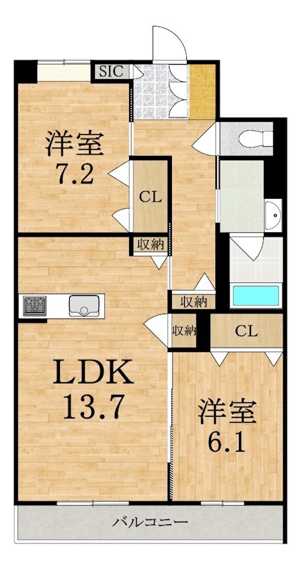 シャーメゾン司 301号室 間取り