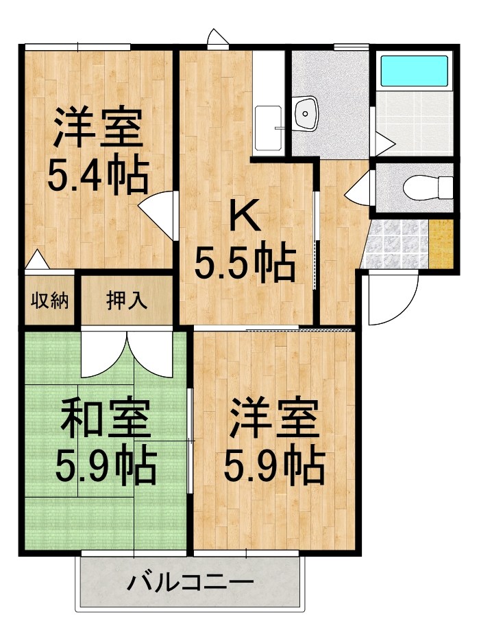 ハイツ池田Ｆ棟 201号室 間取り