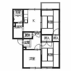 エトワール朝倉　C 202号室 間取り