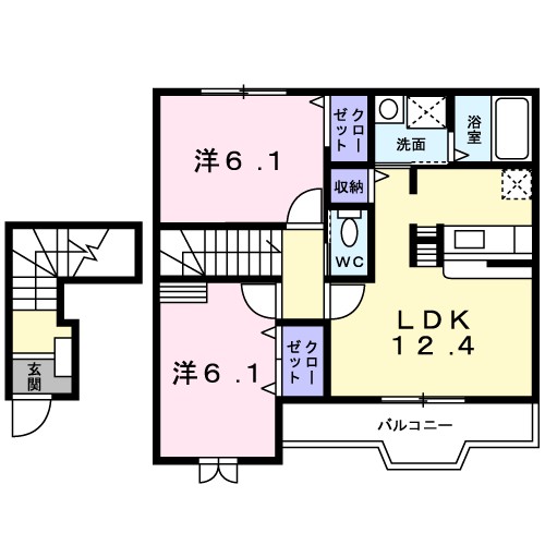 プロムナード 203号室 間取り