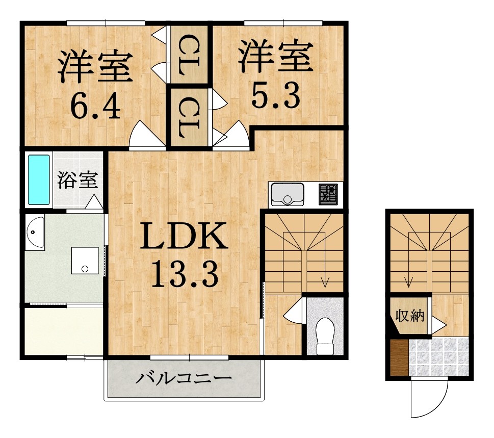 ヴェルジェＢ 203号室 間取り