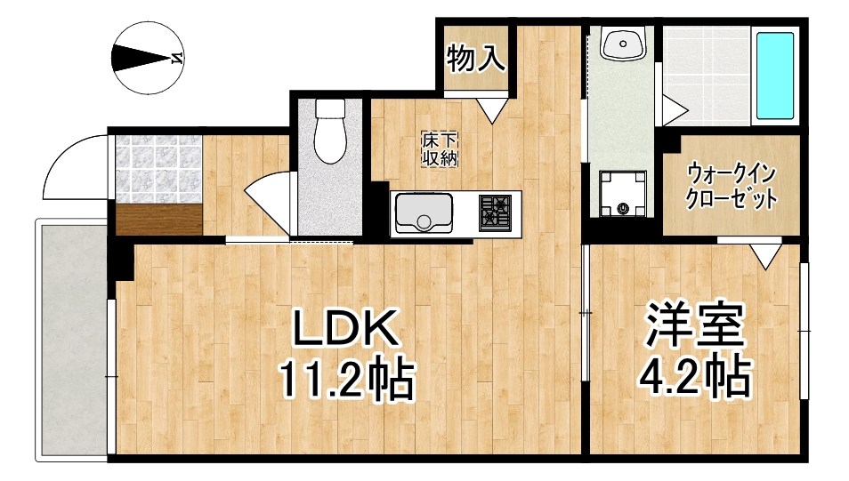 エレガンス　ハーモニー 104号室 間取り