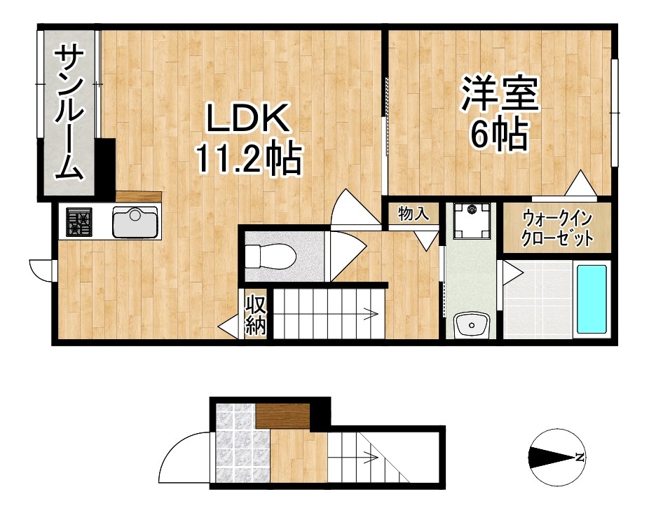 エレガンス　ハーモニー 201号室 間取り