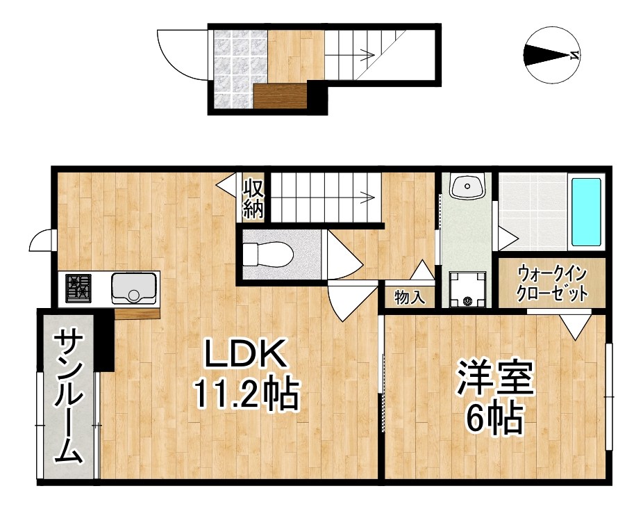エレガンス　ハーモニー 203号室 間取り