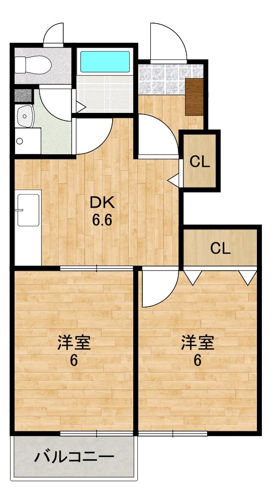 フォンテーヌ　Ｎ－Ⅱ 106号室 間取り