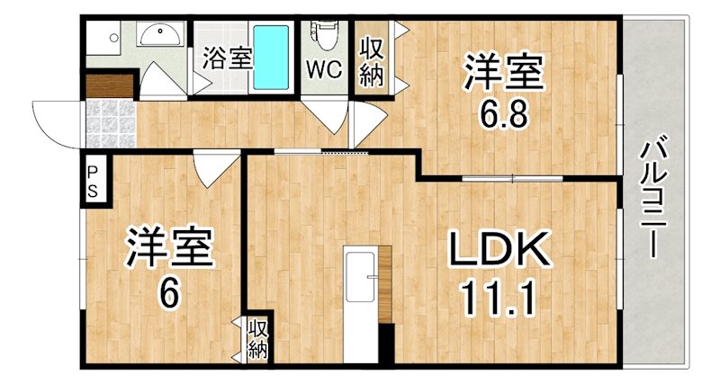 モンシェリー 102号室 間取り