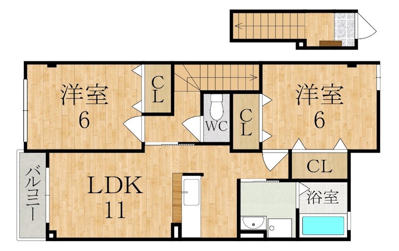 ル．シエル　ドゥ 201号室 間取り