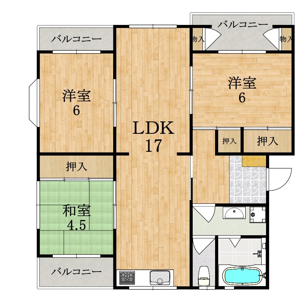 近鉄東生駒ガーデンハイツ　N棟 202号室 間取り
