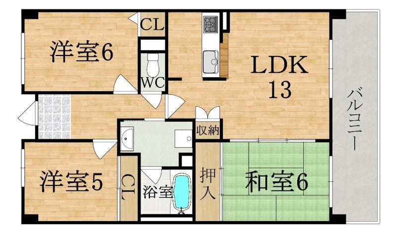 オーク・ステージ八木 202号室 間取り