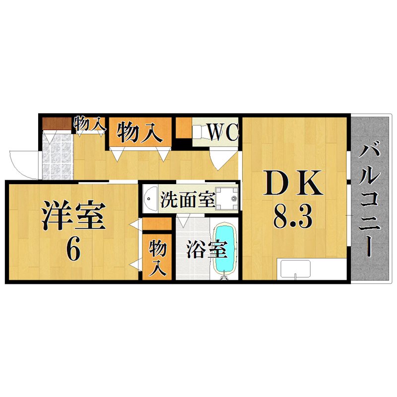 ＵＲ奈良学園前・鶴舞 1-114号室 間取り