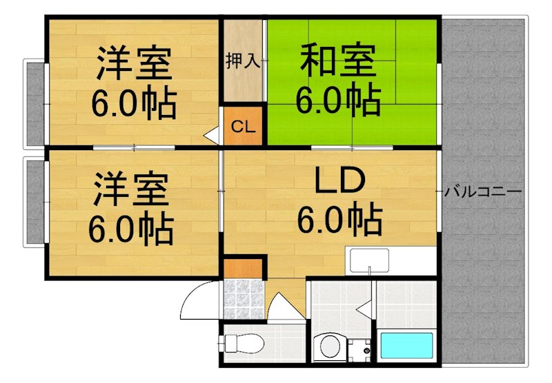 カサベルデ 201号室 間取り