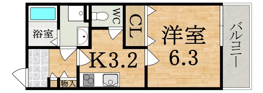 クレアール五位堂 105号室 間取り