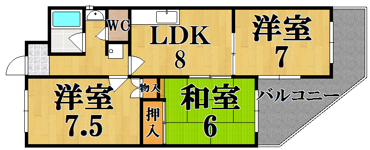 清川五番館 105号室 間取り