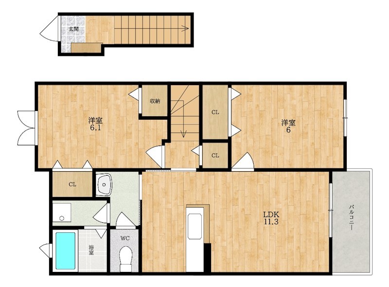 グランソレイユ（北郡山町） 間取り
