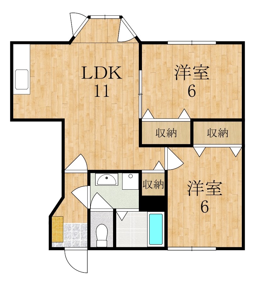 ソレイユ・二階堂　Ａ棟 101号室 間取り