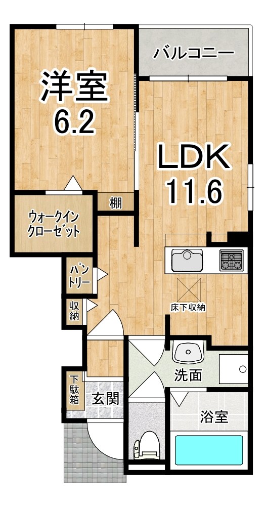 デーア　パラッツオ 106号室 間取り