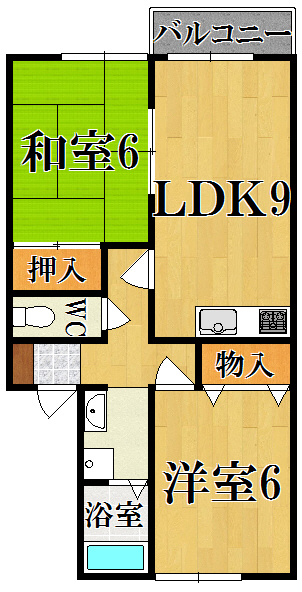 エル西大寺 205号室 間取り