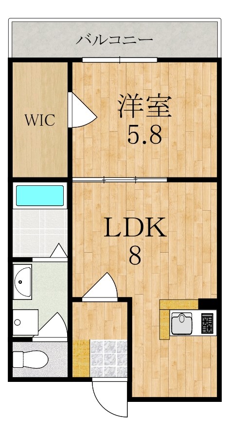 アンソレイエ　（前裁町） 106号室 間取り