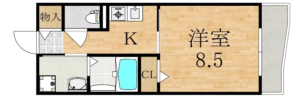 フィオーレ八木 202号室 間取り