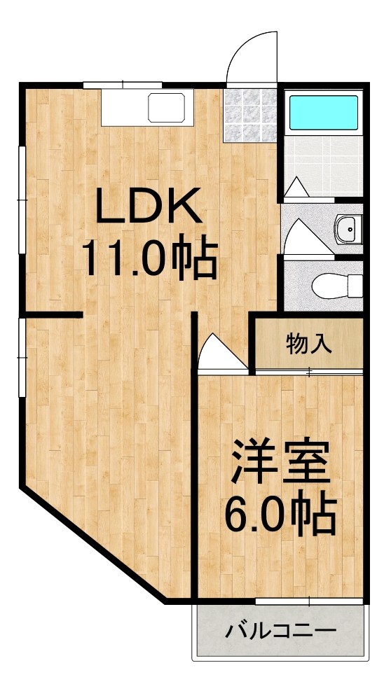 内田ハイツ 210号室 間取り